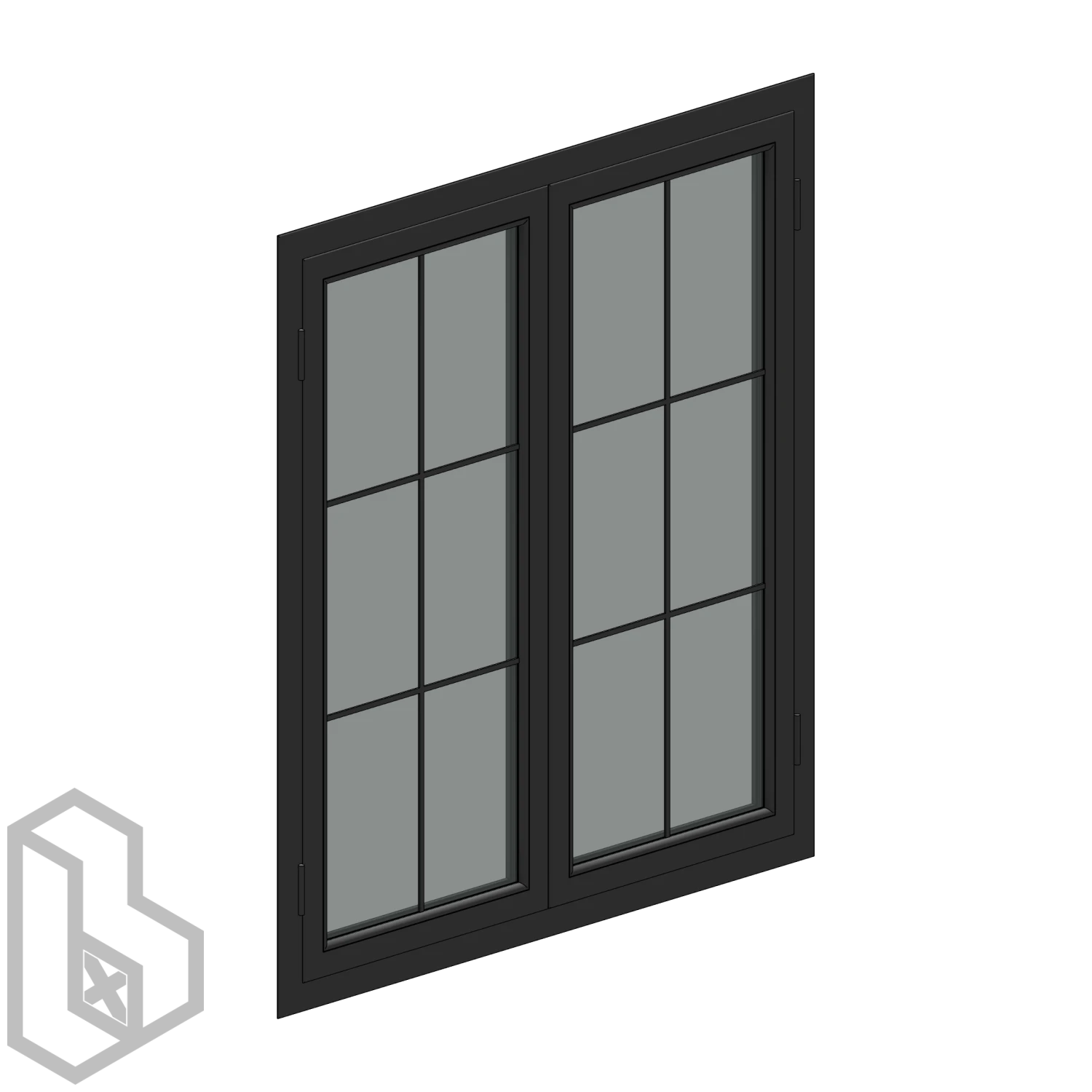 Aluminum Double Panels Hinged Window 1