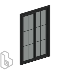 Aluminum Double Panels Sliding Door 1