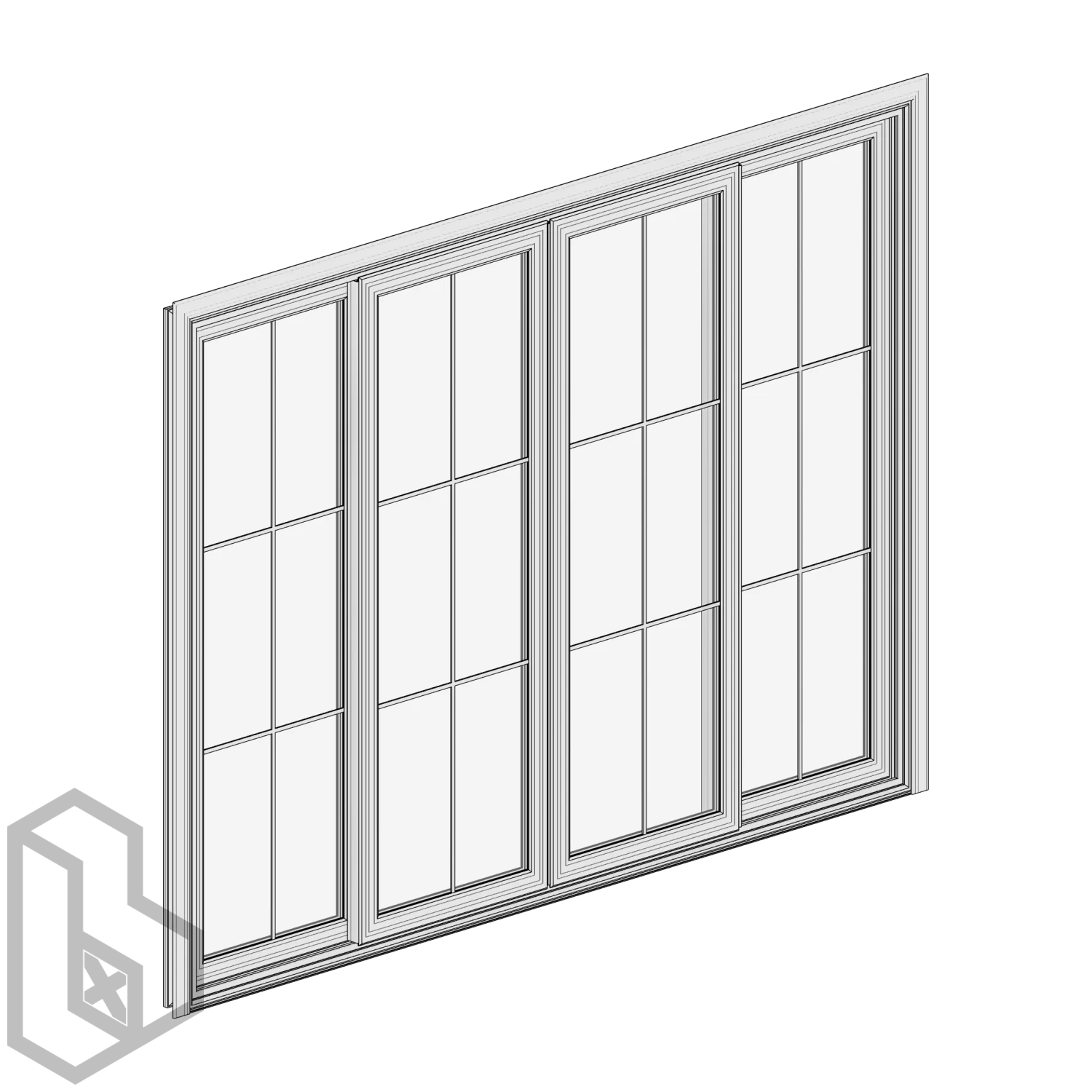 Aluminum Four Panels Sliding Door 1 - Image 2