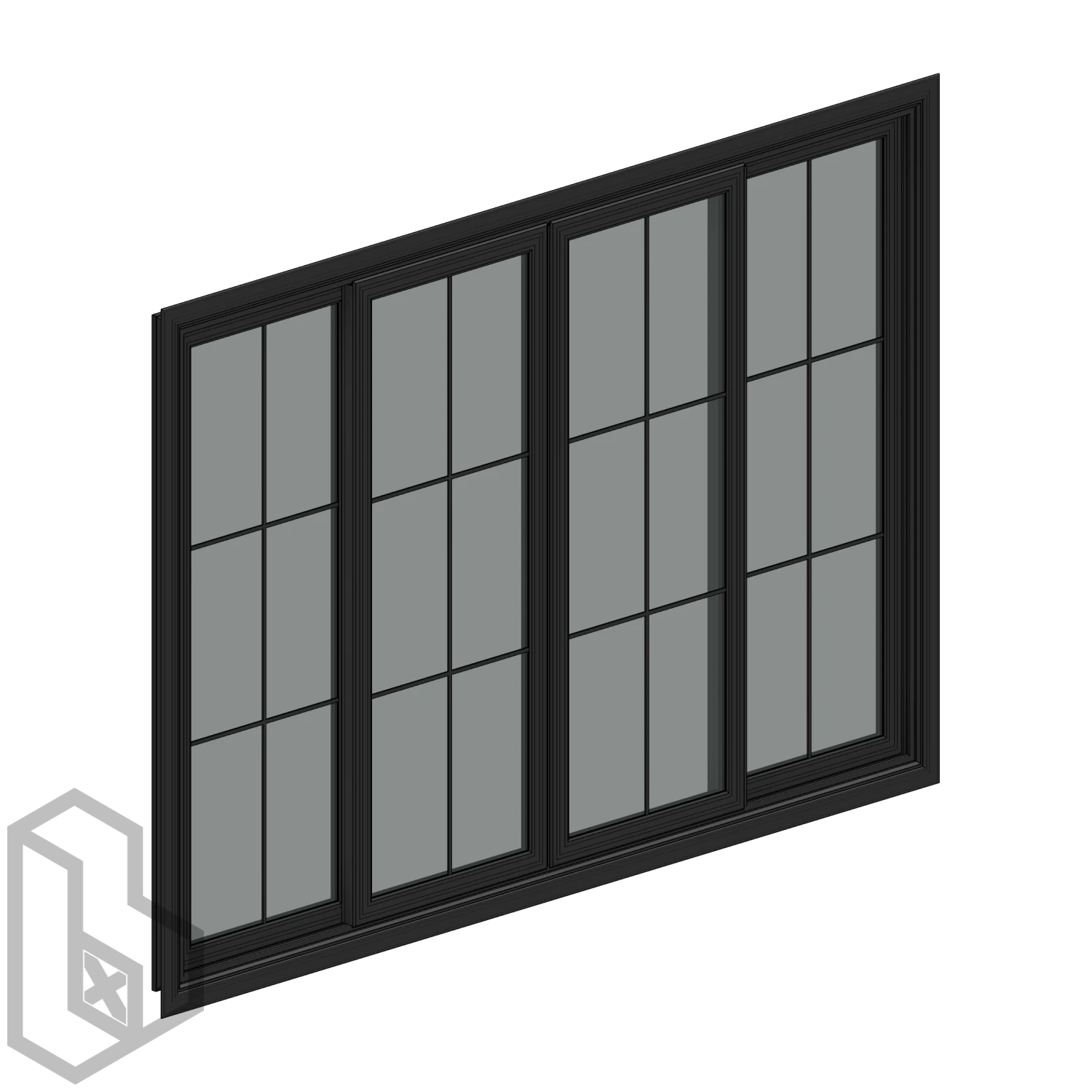 Aluminum Four Panels Sliding Window 1