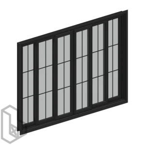 Aluminum Six Panels Sliding Window 1