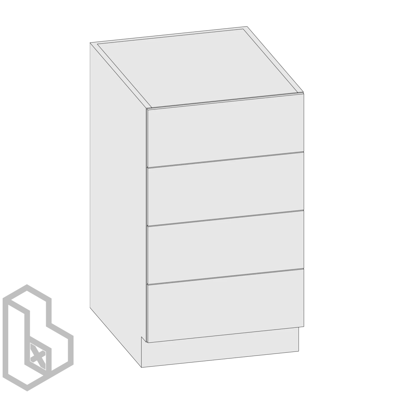 Cabinet B Base Rectangle Drawer - Image 2