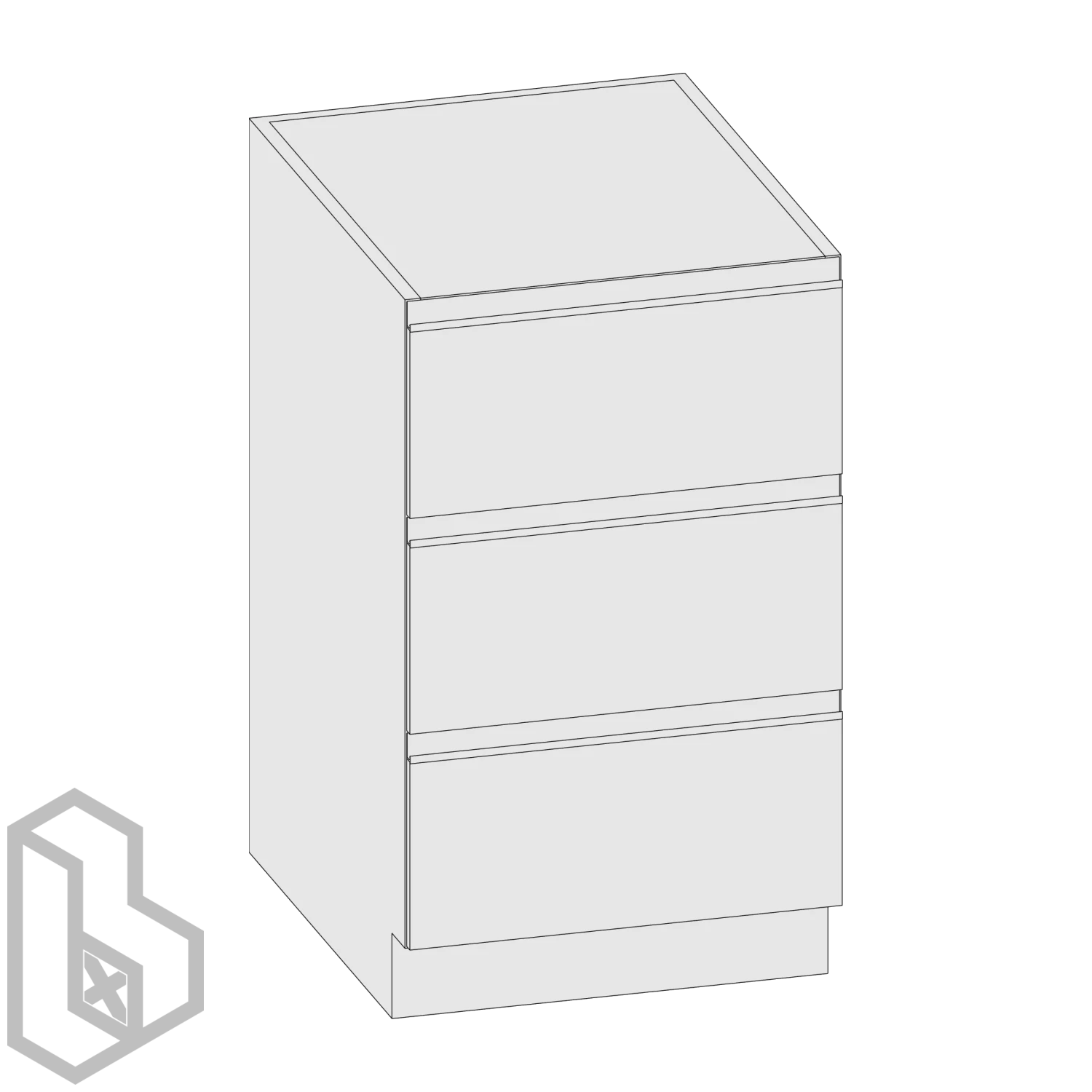 Cabinet H Base Rectangle Drawer - Image 2