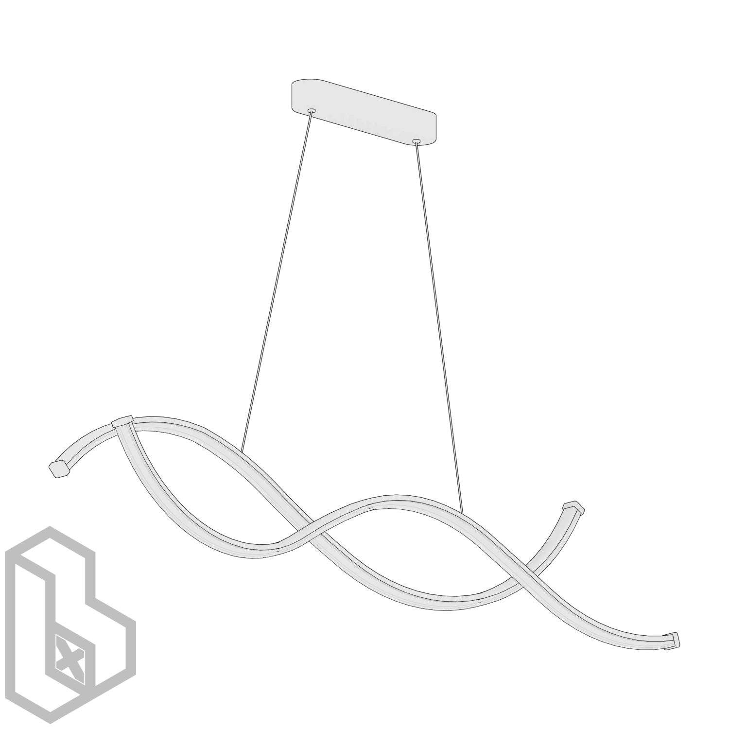 Ceiling Linear Pendant Light 3 - Image 2
