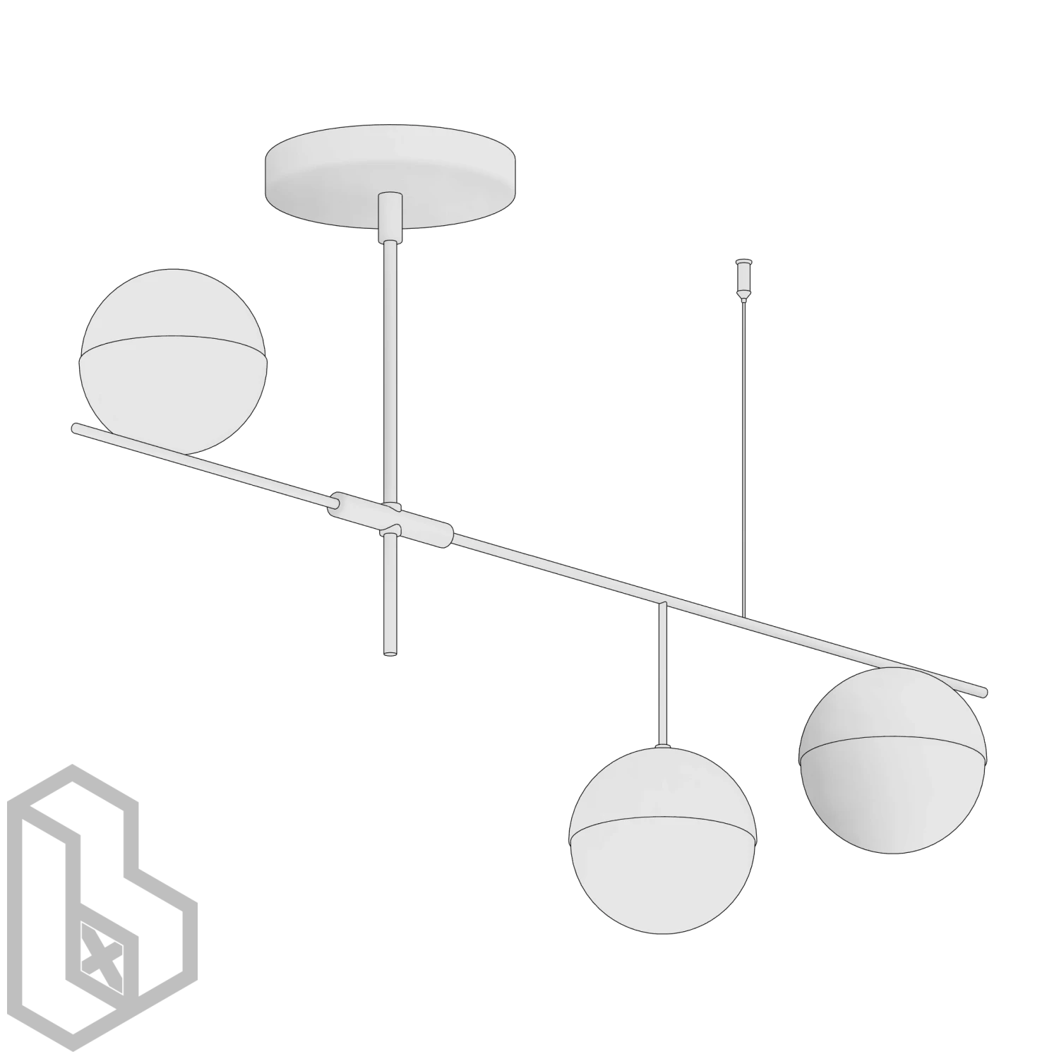 Ceiling Linear Pendant Light 9 - Image 2