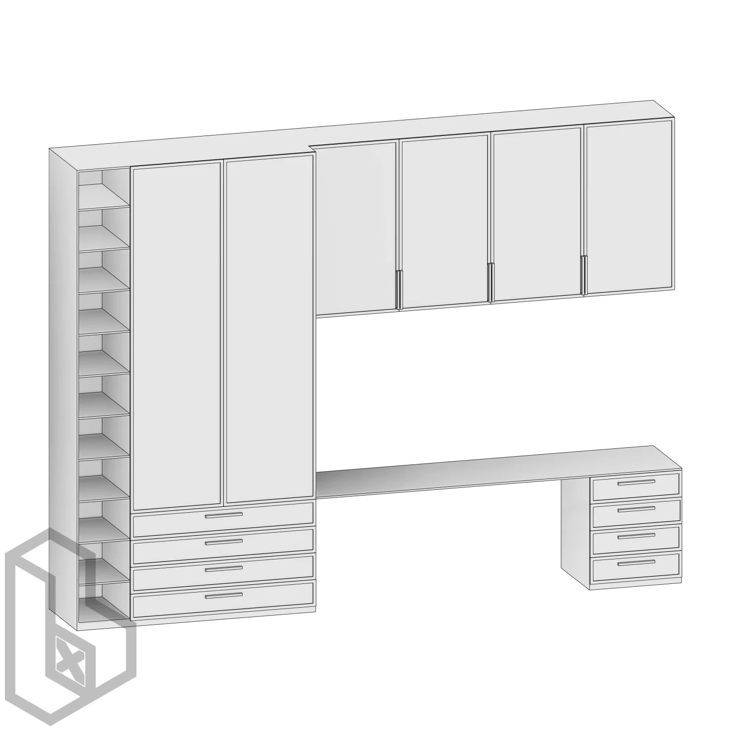 Wardrobe W Desk 7 - Image 2